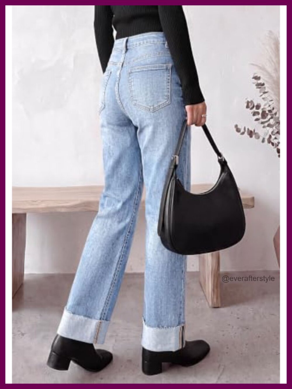Wide Leg Baggy Denim Jeans High Rise Y2K Stretchy Pants - Picture 3 of 6